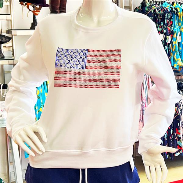 American Crystal Flag Ultra-Light Cropped Sweatshirt - 2 Colors $129.99