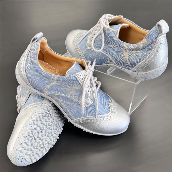 Lady Golf Shoes Westee s Grace Pastel Blue and Silver Golf and Leisure Shoe