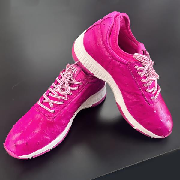 William & Harry Eagle Hot Pink Ostrich Leather Golf & Walking Shoe $449