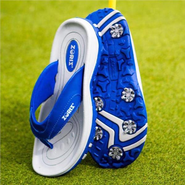 Zoris Golf Sandals Ladies Blue with Grey Thong Style Golf Sandals With Soft Spikes Style FM50950