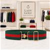 Kastel Denmark Elastic Stretch No-Bulk 1-1/2" Wide Adjustable Green-Red Slim Belt $39.99