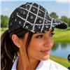Argyle Studded Black Washed Denim Baseball Cap with Leopard $39.99