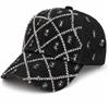 Argyle Studded Black Washed Denim Baseball Cap with Leopard $39.99