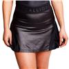 Calliope Lucky In Leather Black Leatherette & Mesh 15" Inch High Waist Stretch Pull On Skort $99