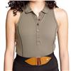 Calliope The Couer Army Green Sleeveless T-Back  Polo Shirt