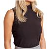 CALLIOPE Cotton Blend Seville Sleeveless Ribbed Mock Neck Shirt in Black $82