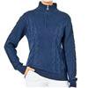 Daily Sports Dark Navy Textured Cable & Rib Knit Pullover Sweater $158