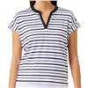 Daily Sports Itami White-Navy Stripe Open V-Front Crew Cap Sleeve $99