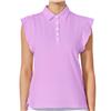 Daily Sports Luxe Lilac Pink Fancy Frill Sleeveless Button Polo $116