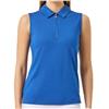 Daily Sports Peoria Mid Blue Textured UPF50+ Sleeveless Polo Shirt $76.99