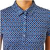 Daily Sports Sheermotion Blue Multi Geo Cap Sleeve Polo $99