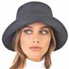 Eric Javits Black 3" Inch Bucket Hat - Light Weight & Packable Water Repellent Rain Hat