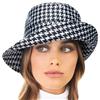 Eric Javits Houndstooth Print 3" Inch Bucket Hat - Light Weight & Packable Water Repellent Rain Hat