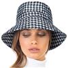 Eric Javits Houndstooth Print 3" Inch Bucket Hat - Light Weight & Packable Water Repellent Rain Hat