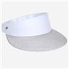Eric Javits Champ Metallic Silver Brim with Ice White UPF50+ Sun Visor Blocks 95% of Harmful Rays: $217.50