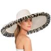 Eric Javits Fringed Floppy Cream with Mixed Fringe 8-Inch Brim UPF50+ Sun Hat