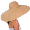 Eric Javits Giant Floppy UPF50+ 6.5" to 10" Inch Brim Sunhat In Peanut Color Tone