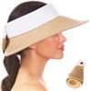 Eric Javits Squishee Halo UPF50+ Open Top Peanut with White Full Brim Visor: $295