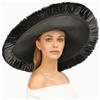 Eric Javits Fringed Floppy Solid Color Black 8-Inch Brim UPF50+ Sun Hat