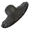 Eric Javits Fringed Floppy Solid Color Black 8-Inch Brim UPF50+ Sun Hat
