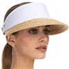Eric Javits Champ Visor Peanut with White UPF50+ Sun Visor Blocks 95% of Harmful Rays: $187