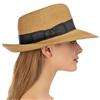 Eric Javits Phoenix 3-1/2" Inch Natural & Black Squishee Fedora UPF50+ Sun Hat: $295