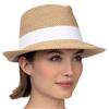 Eric Javits Squishee 2-3/4" Inch Classic Fedora UPF50+ Peanut-White Sun Hat: $295