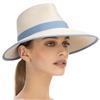 Eric Javits Suncrest 4" Inch Blue-White Mix Hybrid Model Fedora-Visor Hat: $295