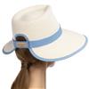 Eric Javits Suncrest 4" Inch Blue-White Mix Hybrid Model Fedora-Visor Hat: $295