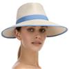 Eric Javits Suncrest 4" Inch Blue-White Mix Hybrid Model Fedora-Visor Hat: $295