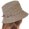 Eric Javits Tan Multi Check Print 3" Inch Bucket Hat - Light Weight & Packable Water Repellent Rain Hat