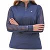 Famara Navy Mesh Ladder Stripe Sleeve Shirt $119
