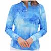 Famara Periwinkle Watercolor Abstract Print Long Sleeve Stretch Shirt $120