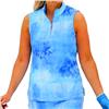 Famara Periwinkle Watercolor Sleeveless Zip Shirt $112