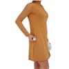 Famara Camel Raglan Ladder Mesh Stripe Long Sleeve Skater Dress $160