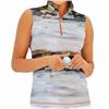 Famara Driftwood Dove Grey Multi Art Inspired Sleeveless Zip Shirt $112