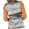 Famara Driftwood Dove Grey Multi Art Inspired Sleeveless Zip Shirt $112