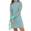 Famara Mint Raglan Ladder Mesh Stripe Long Sleeve Skater Dress $160