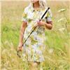 Famara Yellow Daisy Short Sleeve Frill Bottom Dress $160