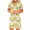 Famara Yellow Daisy Short Sleeve Frill Bottom Dress $160
