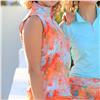 Famara Zanzibar Orange Multi-Colors Sleeveless Zip Shirt $112