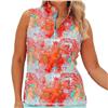 Famara Zanzibar Orange Multi-Colors Sleeveless Zip Shirt $112