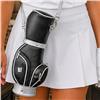 Black & Silver 13-1/2" Mini Faux Leather Golf Bag Crossbody or Carry Purse $98.99