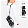 Black & Silver 13-1/2" Mini Faux Leather Golf Bag Crossbody or Carry Purse $98.99