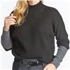 Hannah Childs Jackie 2-Color Black-Grey Ribbed Sweater $239
