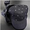 Bow-Back Crystal Studded Women's All Black Baseball Cap $39.99