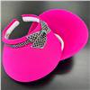 Sparkling Crystal Bling Black-Clear Lattice Bow with Black-Clear Wave Pattern Band Clip-On Visor - 7 Colors: $54.99