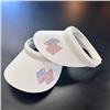 High Spirits Crystal Studded Waving USA Flag 4" Clip-On White Twill Sun Visor $38.25