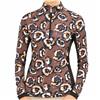 Kastel UPF30+ Chocolate Pansies Long Sleeve Zip Mock $99
