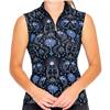 Kastel Denmark UPF30+ Regal Palm Print Sleeveless Zip Mock Neck Shirt $89
